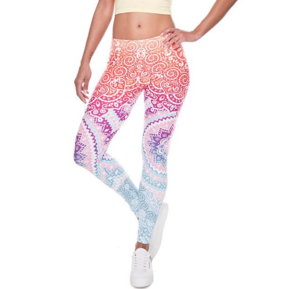Zohra Ombre Mandala Legging Rainbow S/M